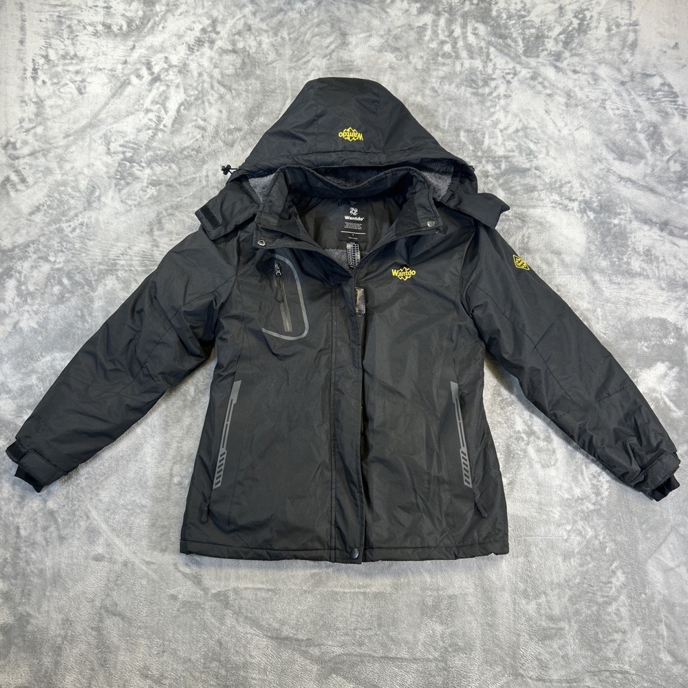 Wantdo Women's Ski‎ Jacket Black Women's Size Small Removable Hood